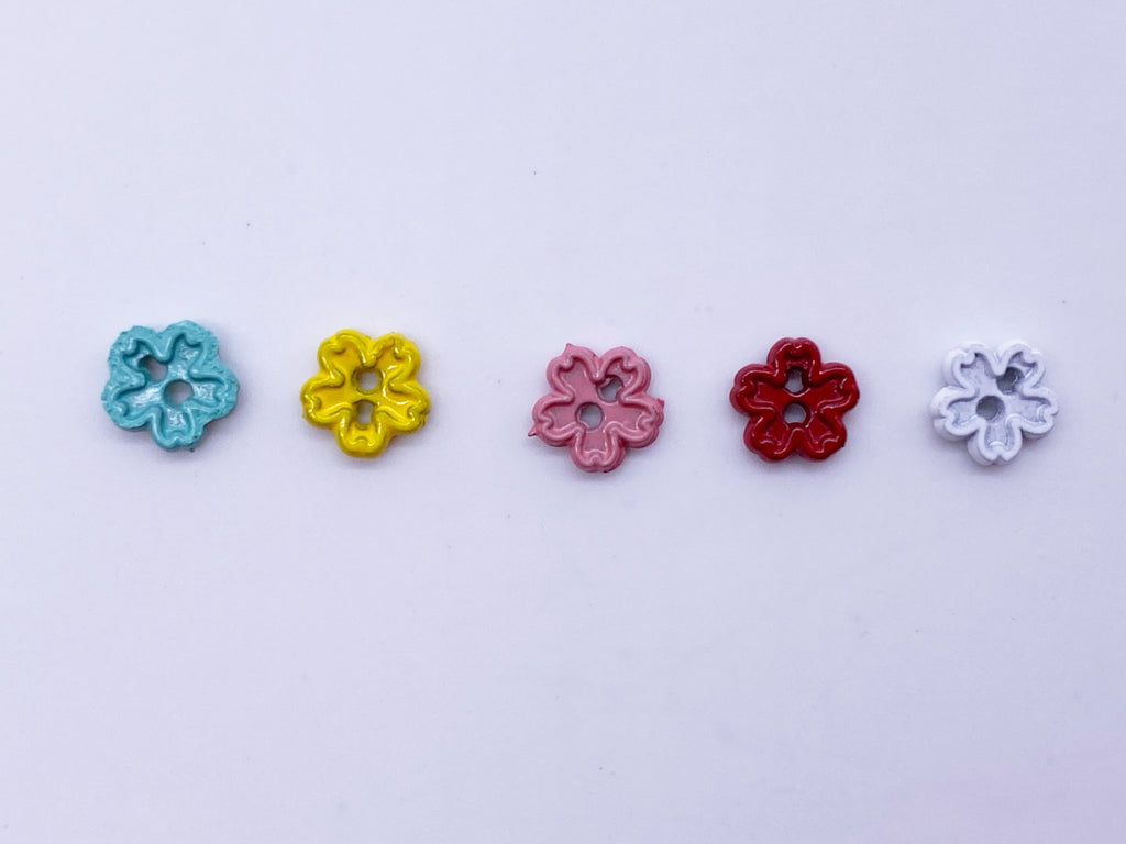 B079 Color Coated 5mm Flower Buttons Micro Mini Buttons Tiny Buttons Doll  Sewing Notion Supply For 12 Fashion Dolls Like FR PP Blythe BJD