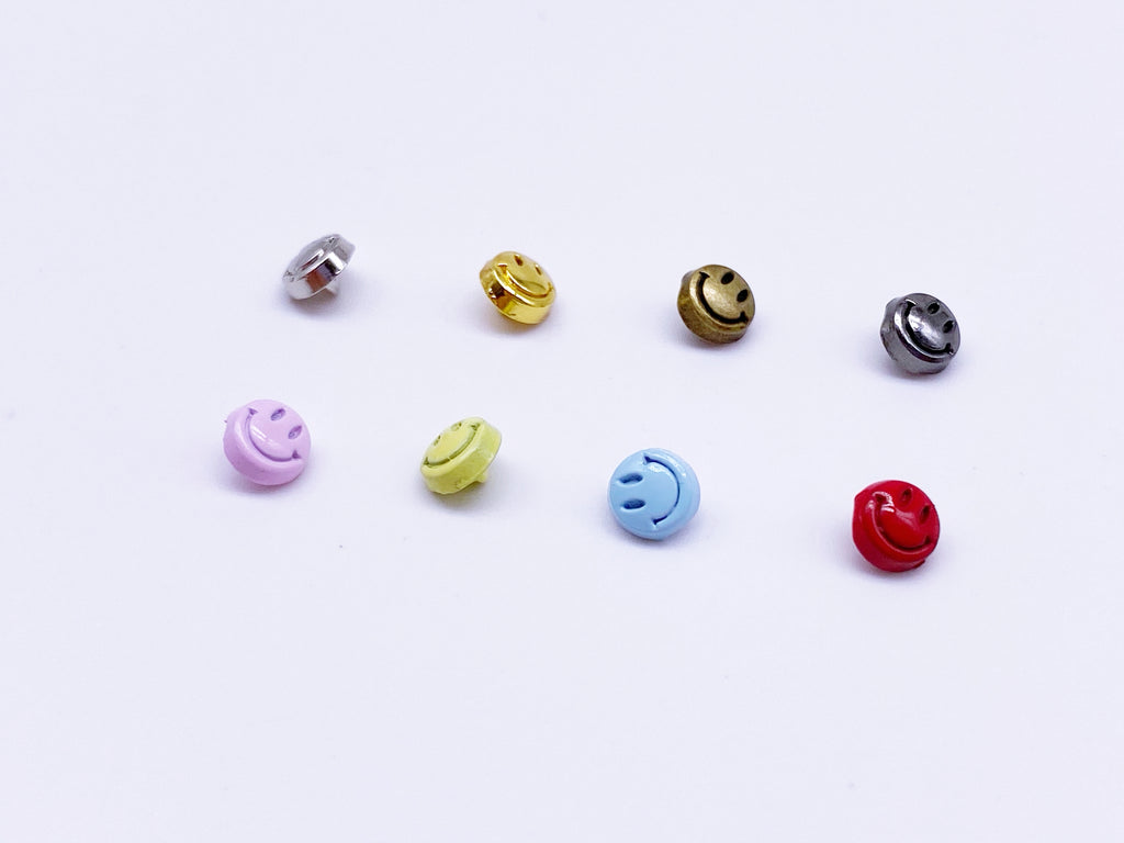 B131 Little Smiley Face 5mm Emoji Shank Buttons Micro Mini Buttons