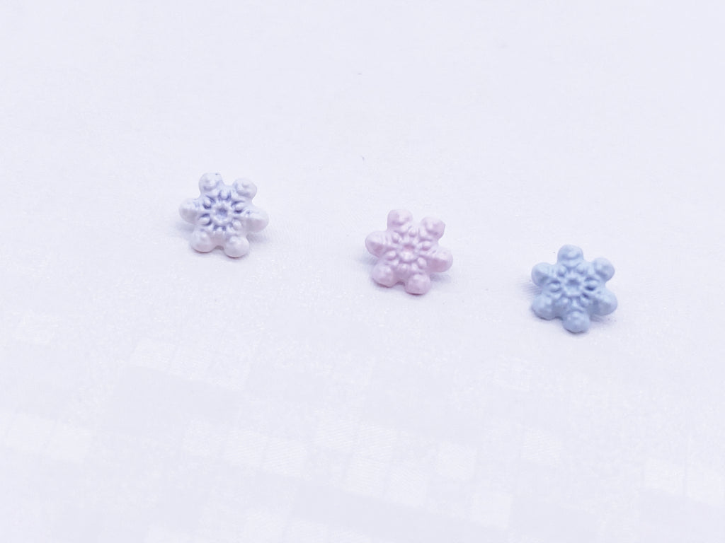 Snowflake buttons, 10 pcs, Craft supplies, Doll making