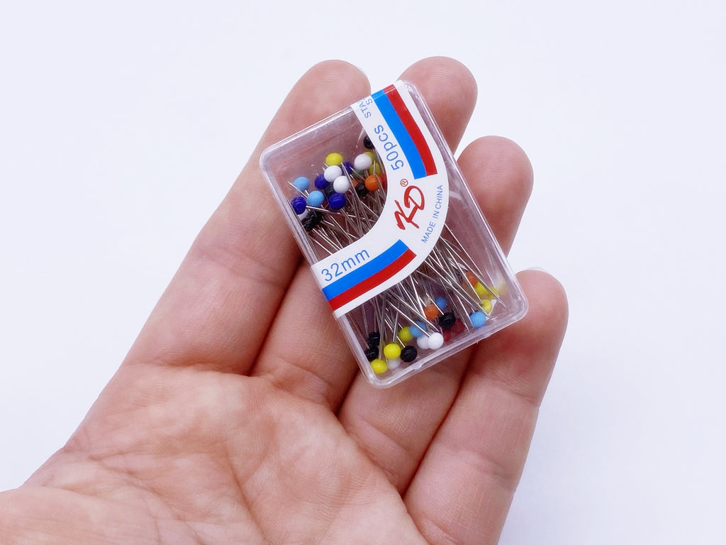 W014 Multi Color Mini 32mm, 1 1/4 inch Straight Pins Doll Sewing Notio – i  Sew For Doll