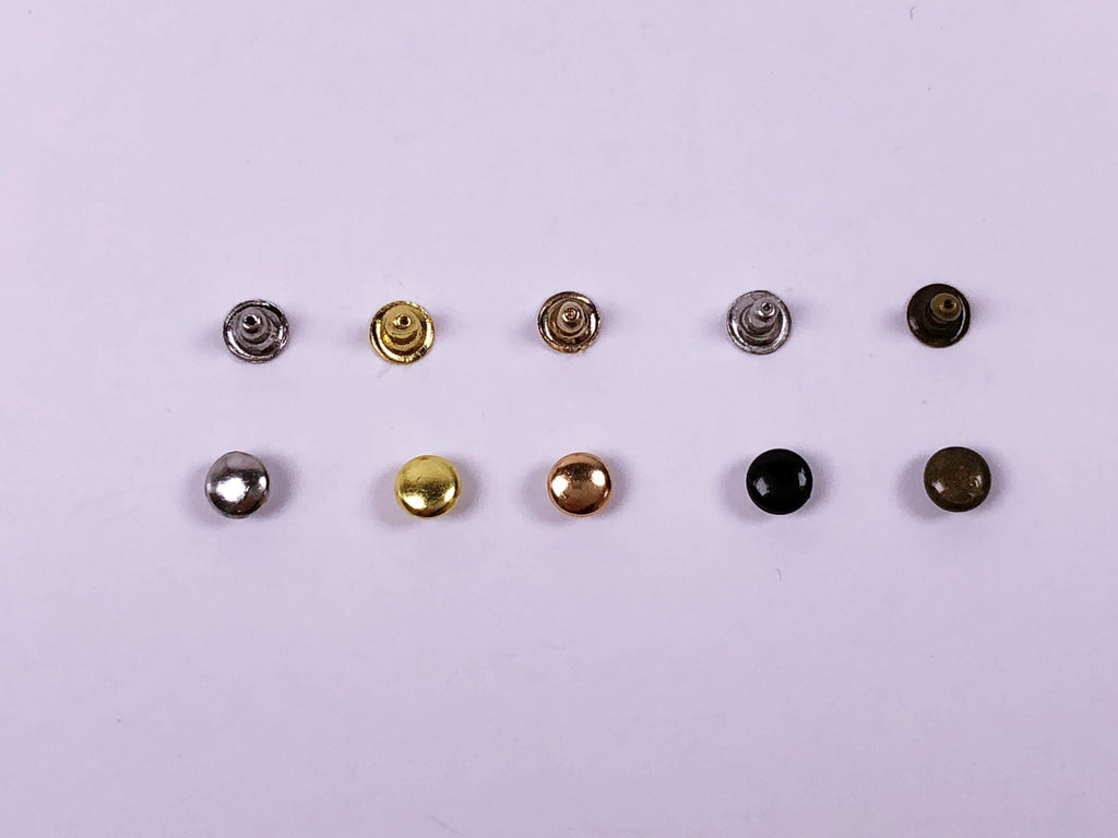 2mm DIY Craft Doll Clothes 4-Paw Spikes Round Dome Rivet Stud Miniature  Tacks Bronze Charcoal Gold Silver 4 Colors Each Color 25 Pieces (Total 100  Pieces) - Releaserain