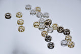 B226 Silver/Gold/Bronze Based Round 9mm Buckle With Crystal Mini Buckles Sewing Craft Doll Clothes Making Sewing Supply