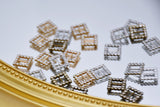 B227 Silver/Gold/Bronze Based Square 9mm Buckle With Crystal Mini Buckles Sewing Craft Doll Clothes Making Sewing Supply