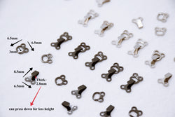 B288 Silver/Dark Gun Color 2 Hole Sew On Metal Mini Hooks Sewing Craft Coat Doll Clothes Making Sewing Supply