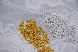 B290 Silver/Gold 3mm Frosted Tiny Metal Round Beads Tiny Beads Doll Sewing Notions Craft Supply