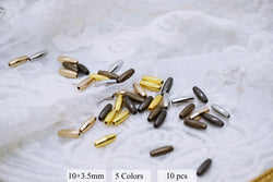 B296 Silver/Gold/Bronze 10×3.5mm Oval Shape Metal Round Beads Tiny Beads Doll Sewing Notions Craft Supply