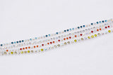 B318 Multi Color Blue/Red/AB/Yellow 2mm 2.5mm Faux Diamond Tennis Chain Doll Clothes Sewing Craft Supply For 12" Fashion Doll Blythe  BJD