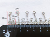 B321 Rhinestone Crystal Silver Plated Chain Doll Clothes Sewing Craft Supply For 12" Fashion Doll Blythe  BJD