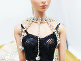 B324 Rhinestone Crystal Gold/Silver With Metal Ball Chain Doll Clothes Sewing Craft Supply For 12" Fashion Doll Blythe  BJD