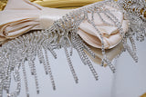 B325 5/7/9/12CM Long Rhinestone Crystal Silver Plated Chain Doll Clothes Sewing Craft Supply For 12" Fashion Doll Blythe  BJD