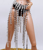 B325 5/7/9/12CM Long Rhinestone Crystal Silver Plated Chain Doll Clothes Sewing Craft Supply For 12" Fashion Doll Blythe  BJD