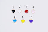 B336 Black/White/Red/Pink/Blue/Yellow/Purple Coat Paint 7×8mm Tiny Heart Charm For Doll Jewelry Clothes Doll Sewing Craft