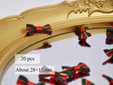 W036 Tiny 28×15mm Christmas Style Ribbon Bow Tie Decor Sewing Craft Doll Clothes Making Sewing Supply Accessories