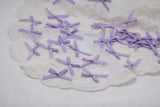 W037 Ribbed Ribbon Purple Handmade Bow Tie Decor Sewing Craft Doll Clothes Making Sewing Supply Accessories