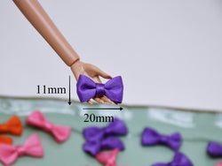 W040 Tiny 20×11mm Orange/Pink/Purple Ribbon Bow Tie Decor Sewing Craft Doll Clothes Making Sewing Supply Accessories