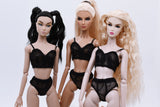 C010 Handmade Mesh Lace Fabric Doll Lingerie Underwear Set Doll Clothes For Barbie Poppy Parker Fashion Royalty