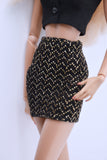 C013B Metallic Glimmer  Handmade Mini Skirt For 12" Fashion Dolls Like Poppy Parker Fashion Royalty NF Doll