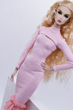 C014 Handmade One Piece Off The Shoulder Dress / Shrug Top Doll Clothes  For 12" Fashion Dolls Like Poppy Parker Fashion Royalty NF Doll