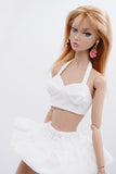 C019 Handmade Tank Top With Short Skirt Doll Clothes For 12" Fashion Dolls Like Poppy Parker Momoko Fashion Roaylty Nu Face Doll