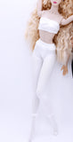 C022C  Handmade Doll Yoga Pants Leggings With Foots White Socks Sport Wear For 12" Fashion Dolls Like Poppy Parker Fashion Royalty NF Doll