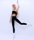 C022C  Handmade Doll Yoga Pants Leggings With Foots White Socks Sport Wear For 12" Fashion Dolls Like Poppy Parker Fashion Royalty NF Doll