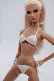 C028 Handmade Crochet Underwear Bikini Set Doll Clothes For 12" Fashion Dolls Like Fashion Royalty Poppy Parker