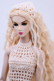 C029 Handmade Crochet Head Scarf Doll Accessories For 12" Fashion Dolls Like Fashion Royalty Poppy Parker