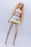 C030 Handmade Crochet Crop Top Doll Accessories For 12" Fashion Dolls Like Fashion Royalty Poppy Parker