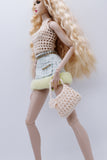 C031 Handmade Crochet Doll Sized Handbag Purse Doll Accessories For 12" Fashion Dolls Like Fashion Royalty Poppy Parker