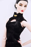 C033 Handmade Pleuche  Doll Cheongsam Qipao Chinese Dress Clothes  For 12" Fashion Dolls Like Poppy Parker Fashion Royalty NF Doll