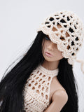 C034 Handmade Crochet Headscarf/Hat Doll Clothes For 12" Fashion Dolls Like Fashion Royalty Poppy Parker Nu Face Doll