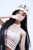 C034 Handmade Crochet Headscarf/Hat Doll Clothes For 12" Fashion Dolls Like Fashion Royalty Poppy Parker Nu Face Doll