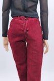 C042 Handmade Corduroy Flared Pants  Doll Clothes Doll Short For 12" Fashion Dolls Poppy Parker