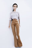 C042A Slim Fit Handmade Corduroy Flared Pants  Doll Clothes Doll Short For 12" Fashion Dolls Poppy Parker