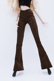 C042A Slim Fit Handmade Corduroy Flared Pants  Doll Clothes Doll Short For 12" Fashion Dolls Poppy Parker