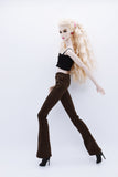 C042A Slim Fit Handmade Corduroy Flared Pants  Doll Clothes Doll Short For 12" Fashion Dolls Poppy Parker