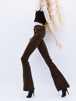 C042A Slim Fit Handmade Corduroy Flared Pants  Doll Clothes Doll Short For 12" Fashion Dolls Poppy Parker