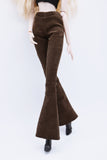 C042A Slim Fit Handmade Corduroy Flared Pants  Doll Clothes Doll Short For 12" Fashion Dolls Poppy Parker