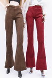 C042A Slim Fit Handmade Corduroy Flared Pants  Doll Clothes Doll Short For 12" Fashion Dolls Poppy Parker