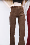 C042A Slim Fit Handmade Corduroy Flared Pants  Doll Clothes Doll Short For 12" Fashion Dolls Poppy Parker