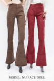 C042A Slim Fit Handmade Corduroy Flared Pants  Doll Clothes Doll Short For 12" Fashion Dolls Poppy Parker