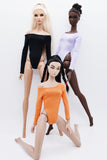 C046 Handmade Long Sleeve Doll Slim Fit Bodysuits For 12" Dolls Like Fashion Royalty Nu face Poppy Parker