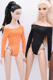 C046 Handmade Long Sleeve Doll Slim Fit Bodysuits For 12" Dolls Like Fashion Royalty Nu face Poppy Parker