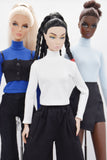 C047 Handmade Turtle Neck Long Sleeve Doll T-shirt For 12" Dolls Like Fashion Royalty Nu face Poppy Parker