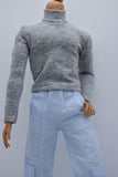 C048  Handmade Male Turtle Neck Long Sleeve Doll T-shirt  For 12" Fashion Male Doll Figure Like FR Homme Fashion Royalty Nu Face