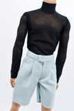 C049 Handmade Male Mesh Turtle Neck T-shirt  For 12" Fashion Male Doll Figure Like FR Homme Fashion Royalty Nu Face