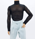 C049 Handmade Male Mesh Turtle Neck T-shirt  For 12" Fashion Male Doll Figure Like FR Homme Fashion Royalty Nu Face