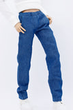 C052  Handmade Denim Straight Jeans Male Doll Pants For 12" Fashion Male Doll Figure FR Homme Fashion Royalty Nu Face