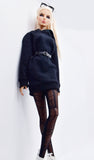 C054 Handmade Sweatshirt Dress  For 12" Fashion Doll Figure FR Fashion Royalty Nu Face Poppy Parker