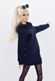 C054 Handmade Sweatshirt Dress  For 12" Fashion Doll Figure FR Fashion Royalty Nu Face Poppy Parker